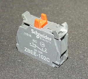 NEW Schneider Electric ZBEE-102C Push Button Contact Block – 1 NC red stop - Picture 1 of 6
