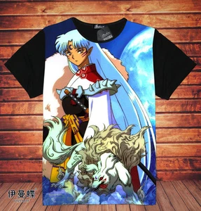 Cosplay InuYasha Anime Manga T-Shirt Kostüme Schwarz Polyester Neu - Picture 1 of 4