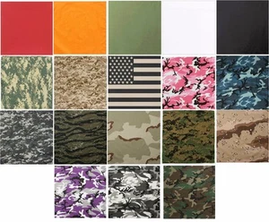 Biker Bandana 27" x 27" Camouflage Or Solid Extra Large Military Cotton Rothco - Picture 1 of 15