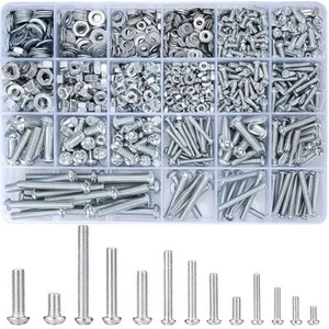 1080 Stk M3 M4 M5 M6 Schraubenset Sechskantmuttern Unterlegscheiben Sortiment - Bild 1 von 7