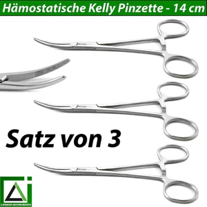 Alicates de laboratorio Hemostatic Kelly quirúrgicos geboge abrazadera arterial abrazadera de bloqueo X3 - Imagen 1 de 6