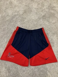Nike Dri-Fit Ole Miss Rebels Team Issued On Field Knit Shorts Mens L Red Blue - Picture 1 of 10