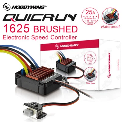 Hobbywing QuicRun 1625 25A/100A Brushed ESC 2-3S 6V/1A BEC for 1/18 1/16 Car - Image 1 of 4