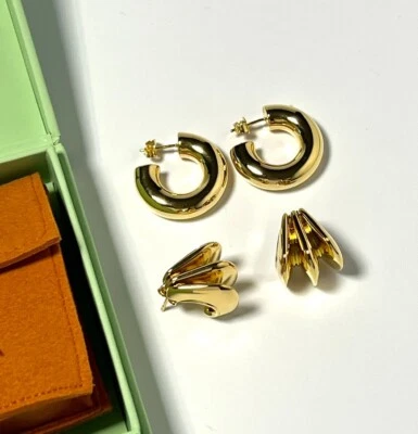 MISSOMA Demi fine GOLD EARRING SET Hoop and Shell earring, - Image 1 of 2
