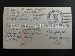 1943 Postmark Stamp U S Army Postal Service APO 644 PASSED by EXAMINER base 1113 - Picture 1 of 1
