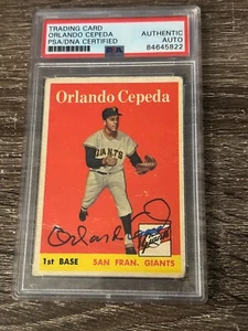 Orlando Cepeda Autograph Signed 1958 Topps SF Giants Rookie Card RC Auto PSA/DNA - Picture 1 of 4