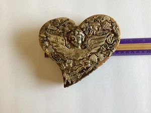 Corazón Milagro Madera Vintage 5” X 5 1/2” X 1 1/2” (reacondicionado) Hecho a Mano EE. UU. - Imagen 1 de 10
