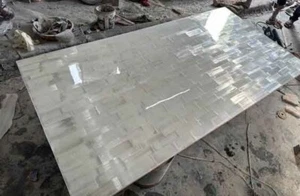 Selenite Stone Dining Table Top, Crystal Stone Center Hallway Counter Top Decor - Picture 1 of 10
