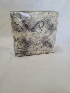 NEW! 4 1/4” inch Ceramic Tile Coasters Set of 4 Handmade pastel black white Grey - Picture 1 of 5