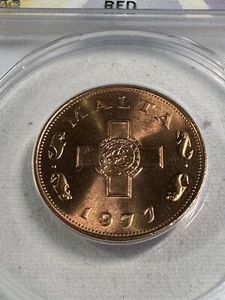 1977 Malta 1 Cent Graded MS 65 RD by ANACS - Picture 1 of 4