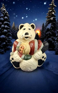 Rodney Leeseburg 2000 Polar Bear Holding Santa Claus VTG Decoration HTF - Picture 1 of 8