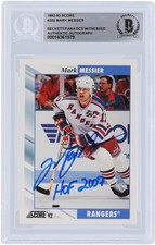 Autographed Mark Messier New York Rangers Hockey Slabbed Card Item#13171618 COA