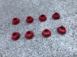 Aluminum Body Savers Washers (8Pcs) for 1/10 Traxxas Rustler 4x4 VXL XL5 Red - Picture 1 of 4