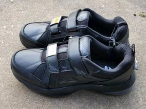 AVIA schwarze Quickstep Riemen - Leder sportliche Arbeitsschuhe - Schnellverschluss - Gr. 12W - NEU - Bild 1 von 8