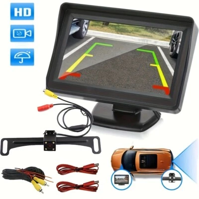 New Car Rear View parking System 4led holder Camera 4.3inch Car LCD Display - Image 1 of 4