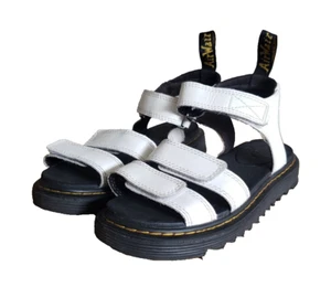 Dr. Martens Kids Size 3 YOUTH KLAIRE J LEATHER STRAP SANDALS Black Hoop & Loop - Picture 1 of 11