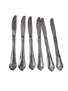 Oneida ARBOR ROSE Stainless TRUE ROSE 6 Knives Silverware - Imagen 1 de 6