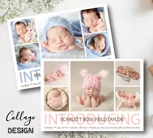 10 personalisierte Baby Dankeskarten • Collage Dankeskarten • Baby Danke - Bild 1 von 3