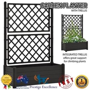 Raised Bed With Trellis Garden Patio Planter Flower Box Plant Pot Anthracite NEW - Picture 1 of 8