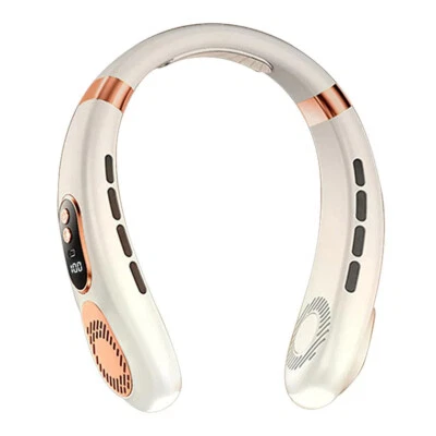 5速便携式悬挂颈部风扇USB可充电无刃带冷板美国 — 第 1/4 张图片