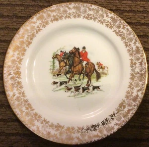 Borde de flores de oro postre de caza de zorros o plato de pan - Imagen 1 de 2