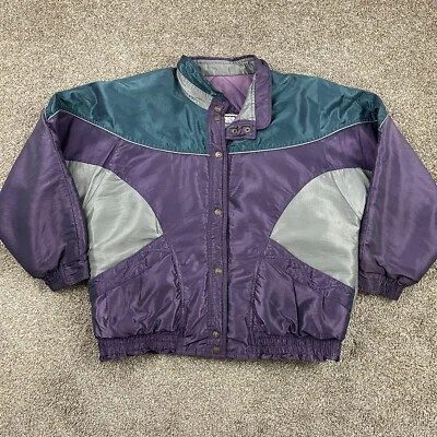 Abrigo de esquí de colección Current Seen chaqueta color acolchado negro a rayas para hombre talla mediana Foto 1 de 4