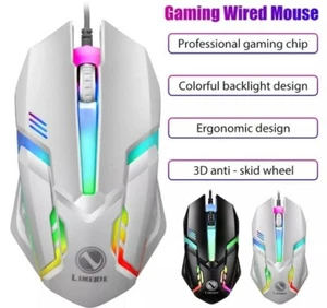 Gaming PC Laptop Maus 2400 DPI USB Schutzkabel Gamer ergonomisch 7 Farben RGB  - Bild 1 von 10