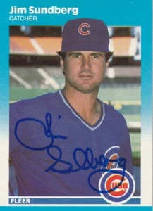 JIM SUNDBERG CHICAGO CUBS SIGNED 1987 FLEER UPDATE CARD #U-114 - Picture 1 of 1