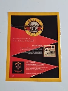 Guns N Roses Appetite For Destruction 1990 MUSIC Album ADVERT 9X12" POSTER - Foto 1 di 1