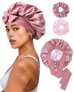 Reversible Satin Bonnet for Sleeping Women - Double Layer Hair Wrap with - Picture 1 of 7