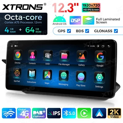 12.3" 4+64G 4G Android 14 CarPlay Retrofit GPS For Benz E-Class S212 W212 NTG4.0 - Image 1 of 4