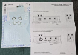 HO Scale Microscale Decals 87-1033 Canadian National Railways Cabooses Cut/Used - Picture 1 of 3