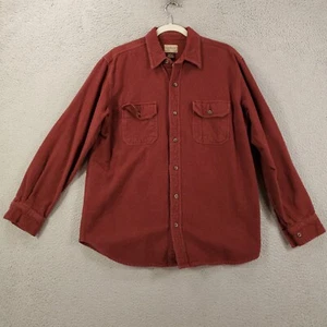 CE Schmidt Workwear Chamois Flannel Shirt Mens Large Burgundy Button Up - Picture 1 of 12
