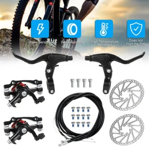 Fahrrad Scheibenbremse Set Mechanische Scheibe MTB Bremsscheibe für Vorne Hinten - Bild 1 von 12