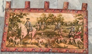 2x3 Vintage Französischer Wandteppich Wandbehang Blumen Religionen Wohndeko 103x53 cm - Bild 1 von 8