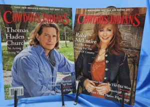 Lot of 2 COWBOYS & INDIANS MAGAZINE Yr 2010 Reba McEntire Thomas Haden Chruch - Foto 1 di 6