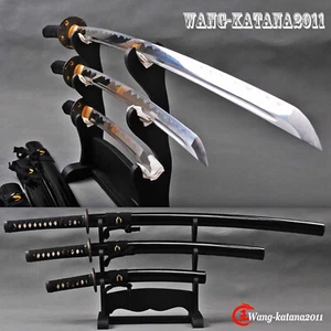 3PC Traditional Sword Set 1095 Carbon Steel Sharp 40"Katana+30"Wakizash+20"Tanto - Picture 1 of 14