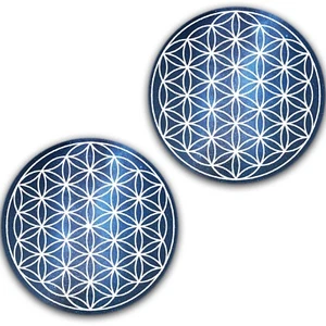2er Set DJ Blume des Lebens Geometrisch #3 Slipmat Plattenspieler 12" Kratzpad Matte x2 - Bild 1 von 7