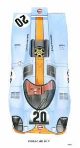 GULF PORSCHE 917 WYER LE MANS 24 HORAS 1970 SIFFERT NUEVA PINTURA IMPRESIÓN OBRA DE ARTE - Imagen 1 de 2