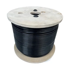 BLACK Vinyl Coated,1/8 - 3/16, 7x19 Cable: 25, 50, 100, 200, 250, 500, 1000 ft - Picture 1 of 3