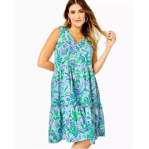 Mini Vestido Lilly Pulitzer Lorina Swing Estampado en Niveles Volantes Columpio M NUEVO 279317 - Imagen 1 de 11