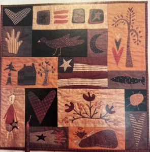 FOLKY SAMPLER Wall Quilt Pattern by Pieces From My Heart 27" x 27" NEW - Picture 1 of 3