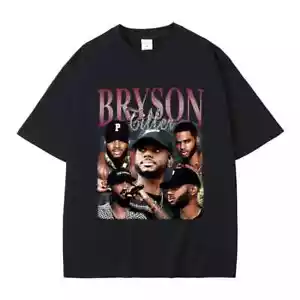 Vintage Bryson Tiller Graphic Print T-shirt Men Hip Hop Rap Oversized Tshirt - Picture 1 of 3