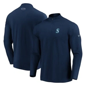 Chaqueta de los Seattle Mariners para Hombres 5XL Pullover 1/4 Cremallera Azul Marino Atlética Under Armour - Imagen 1 de 3
