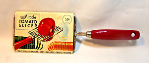 Vintage EKCO Miracle Tomato Egg Cheese Butter Slicer Red Wooden Handle Utensil