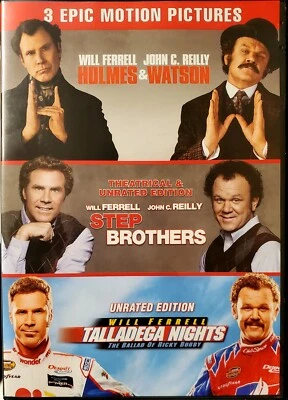 3 MOVIES - Holmes and Watson / Step Brothers / Talladega Nights - DVD - Image 1 of 2