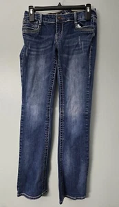 Aryia Jeans Mujer Talla 3/4 Bootcut Slim tiro bajo Azul Lavado Oscuro Elástico - Imagen 1 de 7