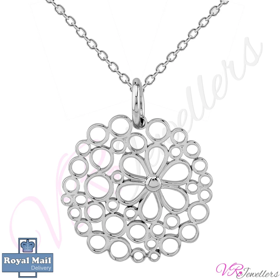Flower Pendant Necklace Surgical Steel Womens Ladies Chain Length: 45cm - Image 1 of 1