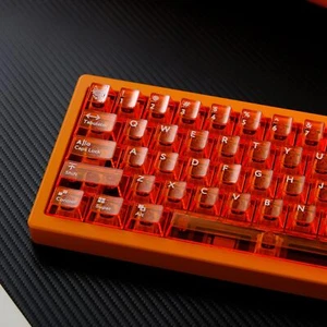 114 Keys Transparent Keycap PC Cherry Profile Orange Keycaps Set Fit for Cher... - Picture 1 of 8