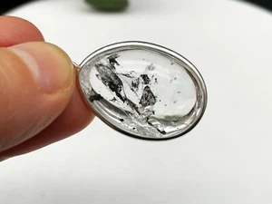 Natürliche schwarze bewegliche Blase Enhydroquarz Kristall Schmuck Anhänger E040919 - Bild 1 von 3